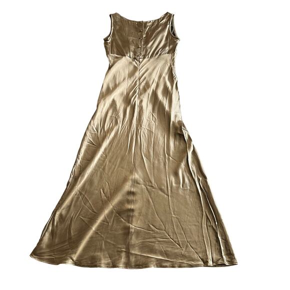 Scott McClintock VTG 90s USA Made Elegant‎ Satin Beige Nude Slip Long Dress 8 - Picture 3 of 11